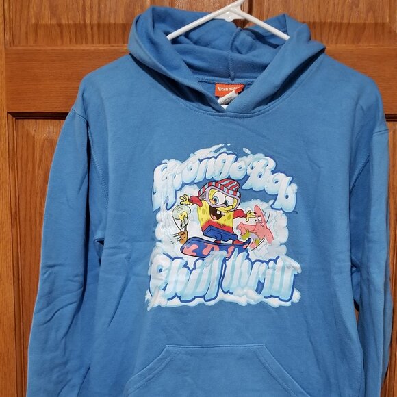 Nickelodeon Boys XL Blue SpongeBob SquarePants Chill Thrill Hoodie Sweatshirt - Picture 1 of 5